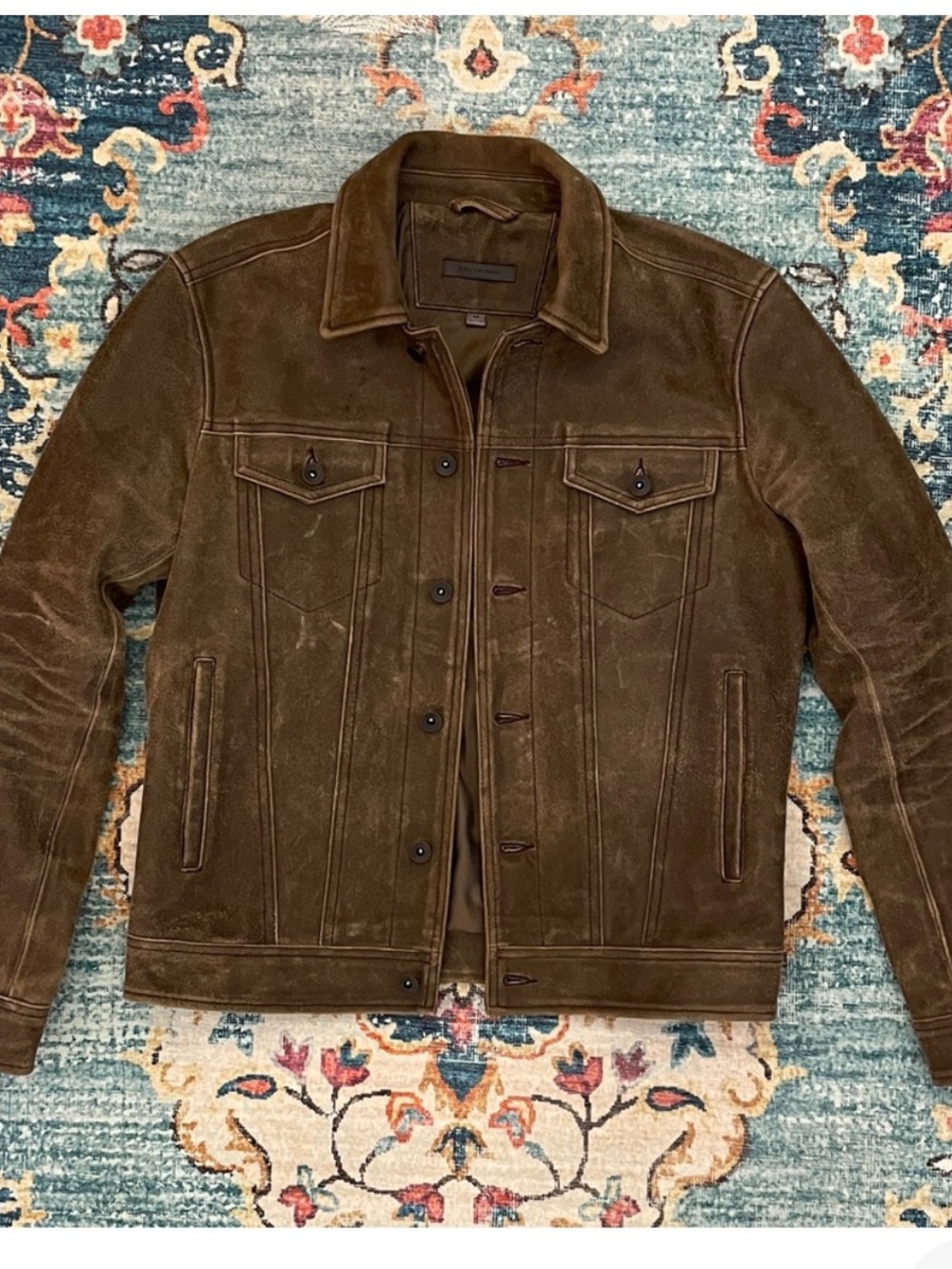 Men's John Varvados Suede Button-Front Jacket barely worn! Size 48